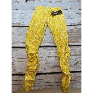 Mustard Pie Ruched Mustard Flower Leggings NWT